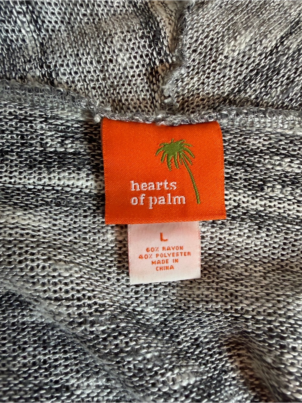 Hearts of Palm Women’s Large Gray Metallic Marled Knit Waterfall Cardigan - Picture 7 of 12